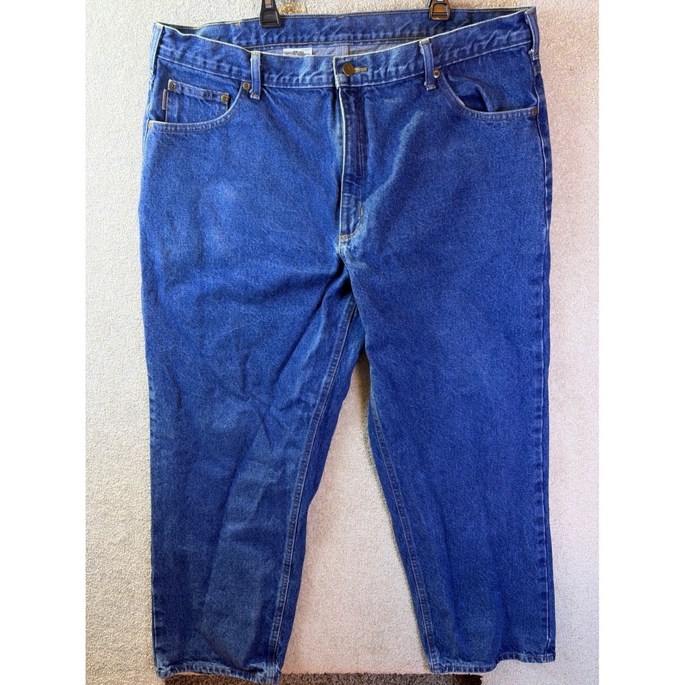Carhartt B187 DST Loose Fit Jeans Mens 42x32 Blue Denim Workwear Pants - Picture 2 of 8